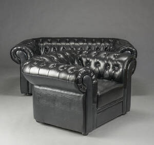 To-pers. Chesterfield sofa samt lænestol, sort 2 Denne vare er sat til omsalg under nyt varenummer 4403510