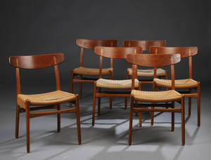 Hans J. Wegner 1914-2007. Sæt på seks stole, model CH-23 6