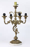 Bordslampa, rokokostil, mässing