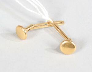 SKJORTKNAPPAR, ETT PAR, 18K GULD, VIKT 2.6 GRAM