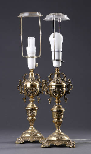 Par bordlamper, messing. 2