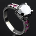 Diamant og rubin ring.