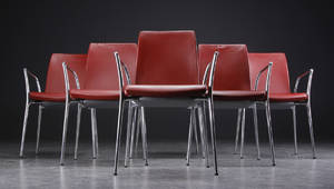 Jorge Pensi. Sæt på seks armstole, model Gorka 6 