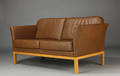 To-pers. sofa, brunt skind, dansk møbelproducent 
