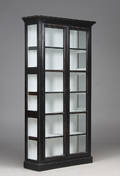 Vitrineskab, sort antikbemaling