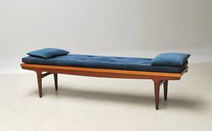 Bænk i teak samt skammel 2