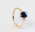 Safir- og brillant ring 