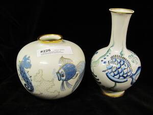 2 VASER HANDMÅLADE KP KARLSKRONA O HACKEFORS