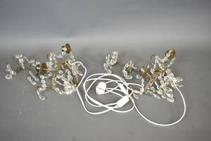 Vägglampetter med prismor, 2 st, tillsynes kompletta