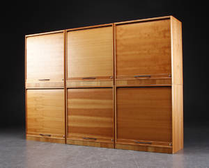 Seks jalousiskabe, kirsebærtræ, dansk møbelproducent 6