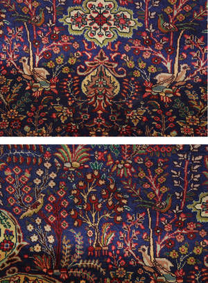 Persisk handknuten figural Täbriz