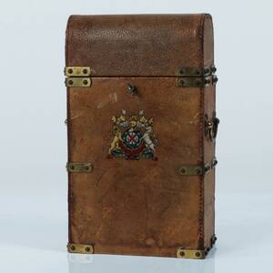 FLASKSCHATULL skinnbeklätt, mässingsbeslag