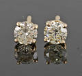 Earrings in 18k yellow gold set with brilliant cut diamonds approx. 0.60 ct. 2. 