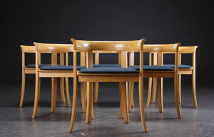 Seks karmstole, bøg. Dansk møbelproducent. 6