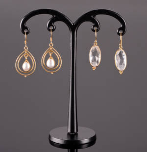 To par cocktail ørebøjler af forgyldt sølv, med stativ 3