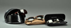 Tre par solbriller, Gucci og Ray Ban 3