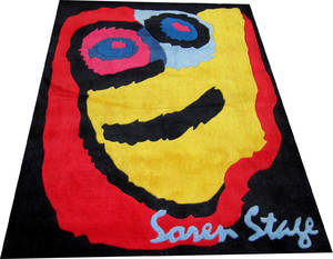 Moderne håndtuftet designtæppe, design Søren Stage 200x140 cm. 