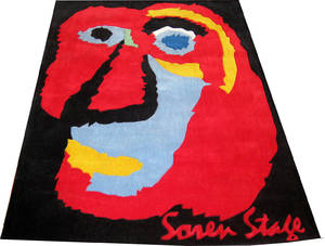 Moderne håndtuftet designtæppe, design Søren Stage 200x140 cm. 