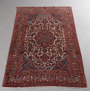 Persisk handknuten matta, Isfahan, semiantik. ca 1930-tal, 223x140 cm