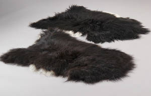 To økologiske islandske fåreskind, long wool. Farve Sortbrun med lyse kanter. 2
