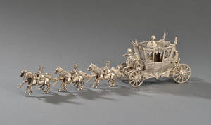 Tysk miniaturekaret af sølv, ca. 1920 