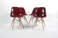 Charles Eames Fire stole model DSW, vinrød glasfiber 4