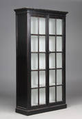 Vitrineskab, sort antikbemaling