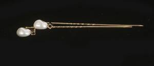 Kravattnålar ett par, 14k