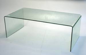 Sofabord i buet glas