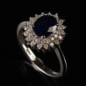 Safir- og brillantring