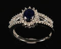 Safir- og brillantring 