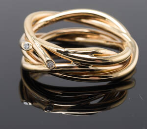 Brillantring, ca. 0.02 ct. 14 kt. guld