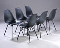 Charles Eames. Sæt på seks skalstole, model DSX. 6 