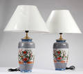 Et par kinesiske bordlamper af porcelæn 2