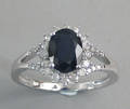 Safir- og brillantring  
