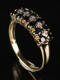 Safir- og diamantring 