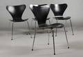 Arne Jacobsen. Fire 7er stole, model 3107. 4 