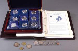 Danmark. 21 stk. sølvmedaljer Danmarks Historie mm. 