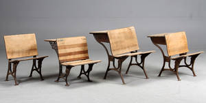 Skolebænk, træ, 19-2000 tallet