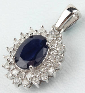 Safir- og brillantvedhæng 