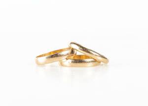 RINGAR, 3 st, 18 k guld