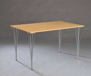 Piet Hein  Bruno Mathsson. Spisebord af bøgetræ