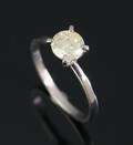Solitaire ring af 14 kt hvidguld med en brillant på ca. 1.00 ct. ct. 