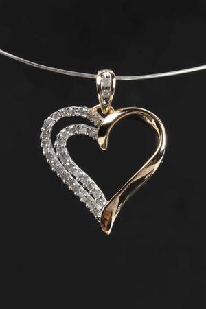 Hjertevedhæng med diamanter, ca. 0.30 ct.