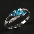 Synt. Topas- og diamantring