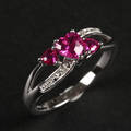 Synt. Rubin- og diamantring