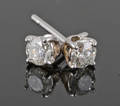 Earrings in 18kt  set with brilliant cut diamonds 0.48 ct 