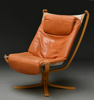Sigurd Ressell, Falcon lænestol, cognacfarvet læder 