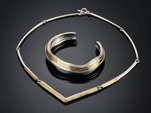 Georg Jensen. Sølvcollier og armring 2
