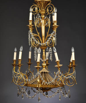 Stor prismelysekrone i russisk stil, ca. 1900